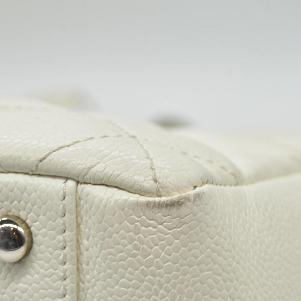 $3500 Chanel Caviar Quilted XL Grand Shopping Tote GST White - Picture 12 of 15